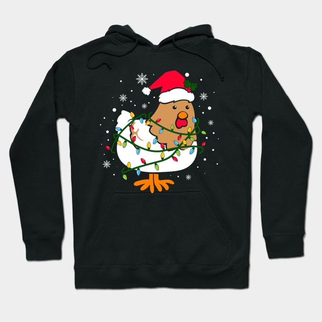 Christmas Lights Chicken Shirt Santa Funny Xmas Tree Chicken Hoodie by saugiohoc994